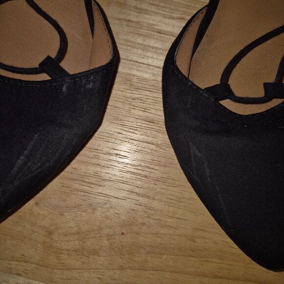 Mossimo Faux Suede Lace Front Zip Back Pointed Toe Flat Shoe Size 8.5 - Picture 7 of 7